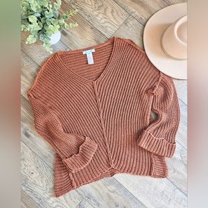 Orange Vneck Sweater